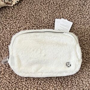 Lululemon Cream Plush Fleece Belt Bag